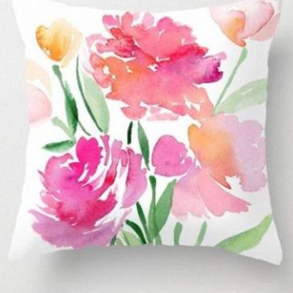 Painted Peonies Pillow Cover